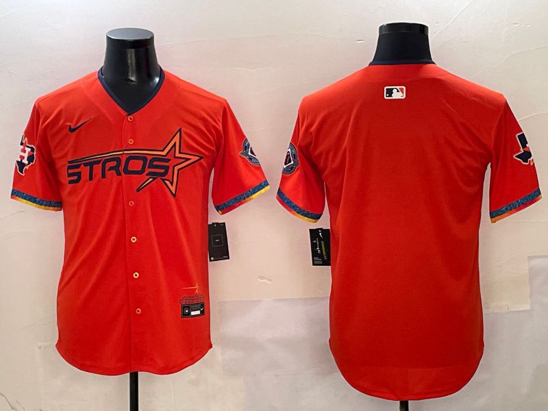 Men Houston Astros Blank Orange Five generation Joint Name 2025 Nike MLB Jersey style 1->houston astros->MLB Jersey